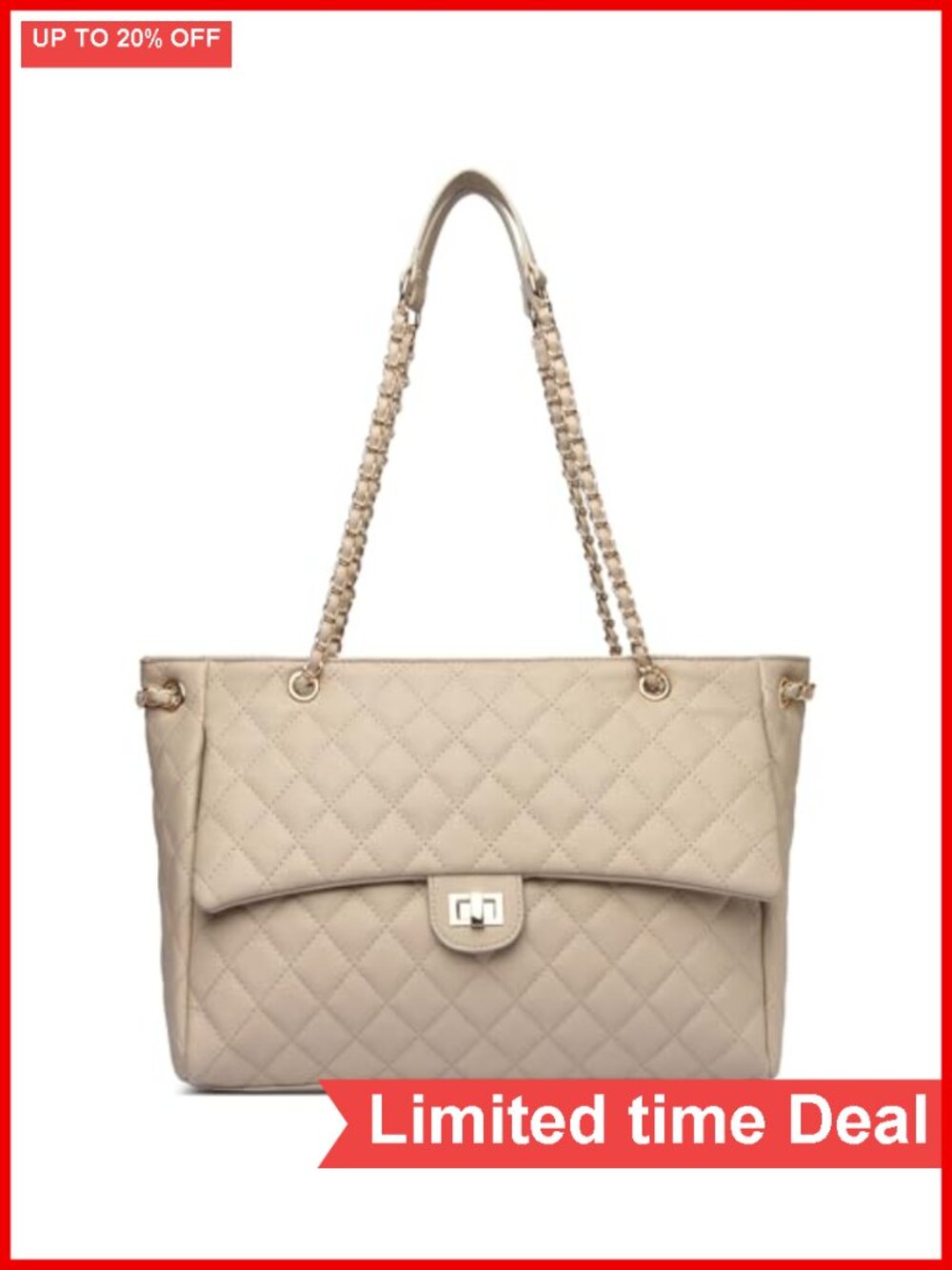 Quilted Satchel Tote Women Faux Leather Designer Handbag Water Resistant Large